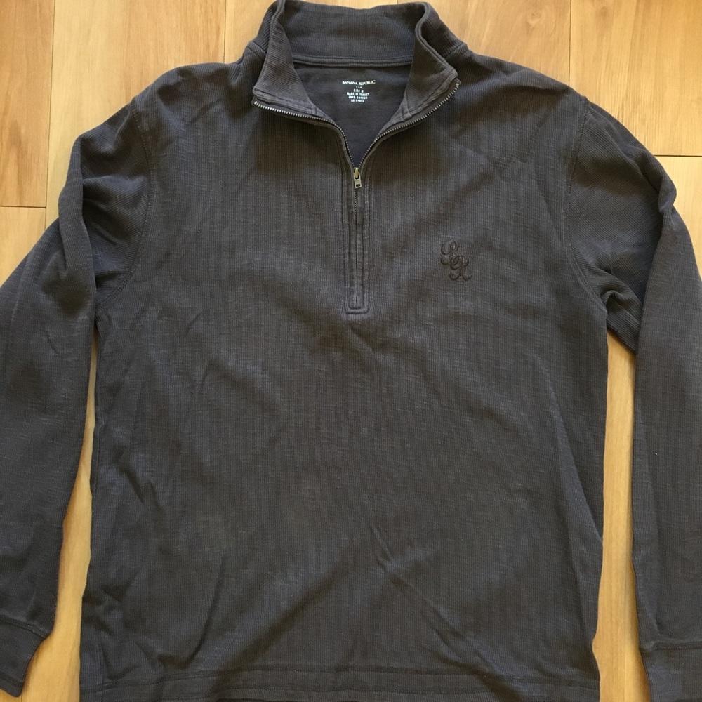 Banana Republic Quarter Zip Brown Sweater Medium